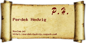 Perdek Hedvig névjegykártya